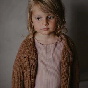 The Simple Folk Girl's Ribbed Top Antique Rose; Size 5/6